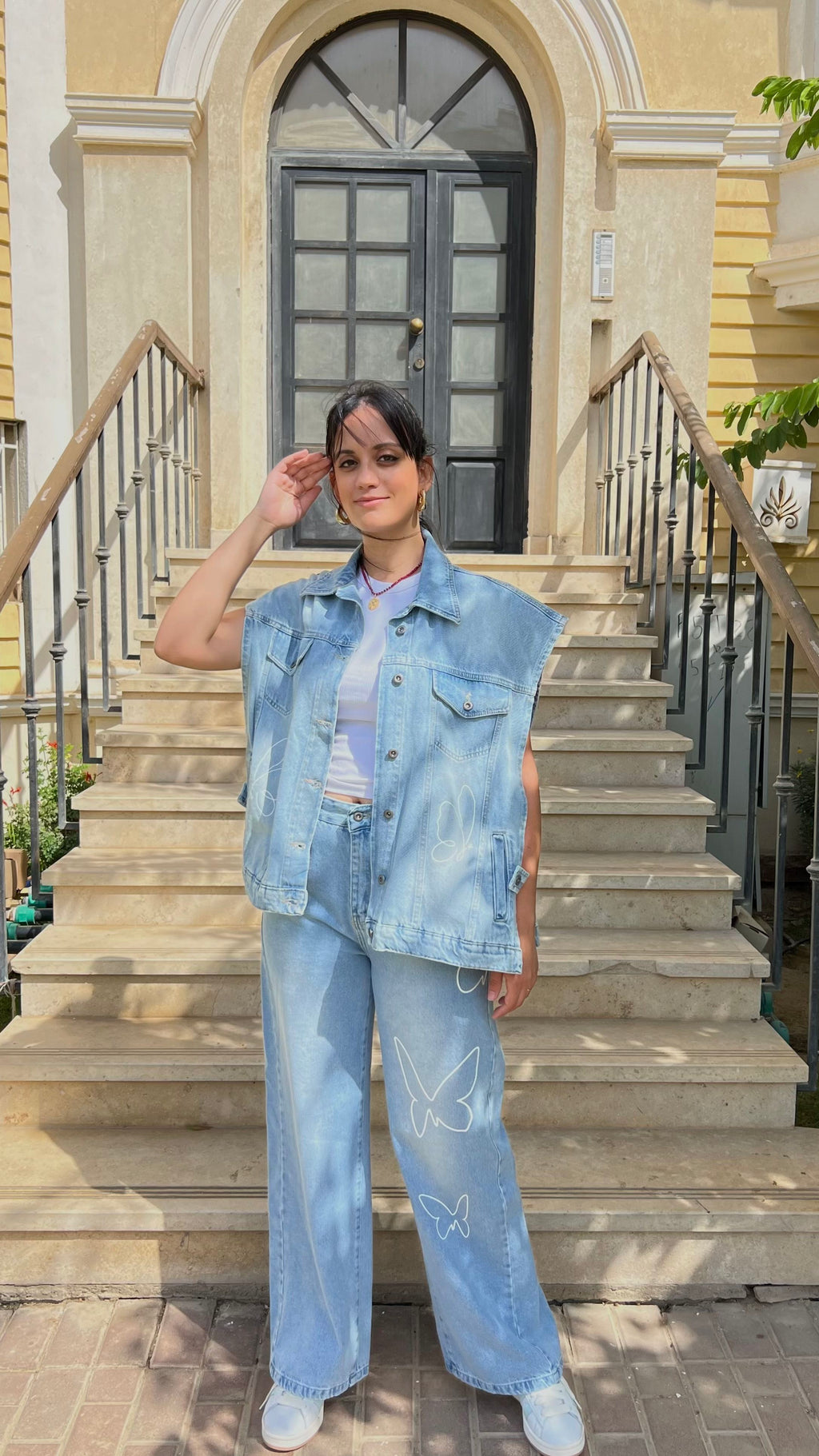 Jeans Set with Butterfly print