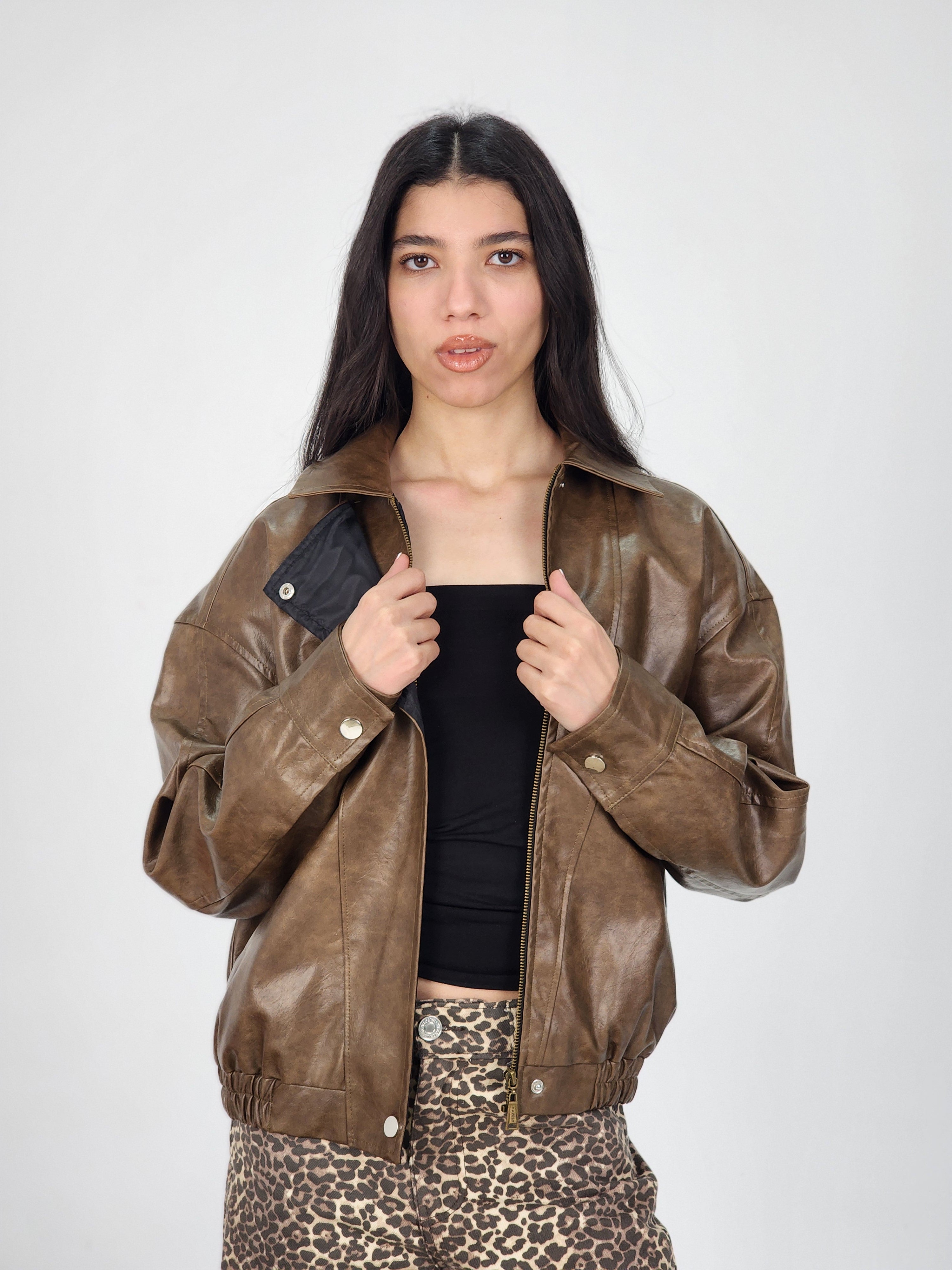 Over-Sized Leather Jacket