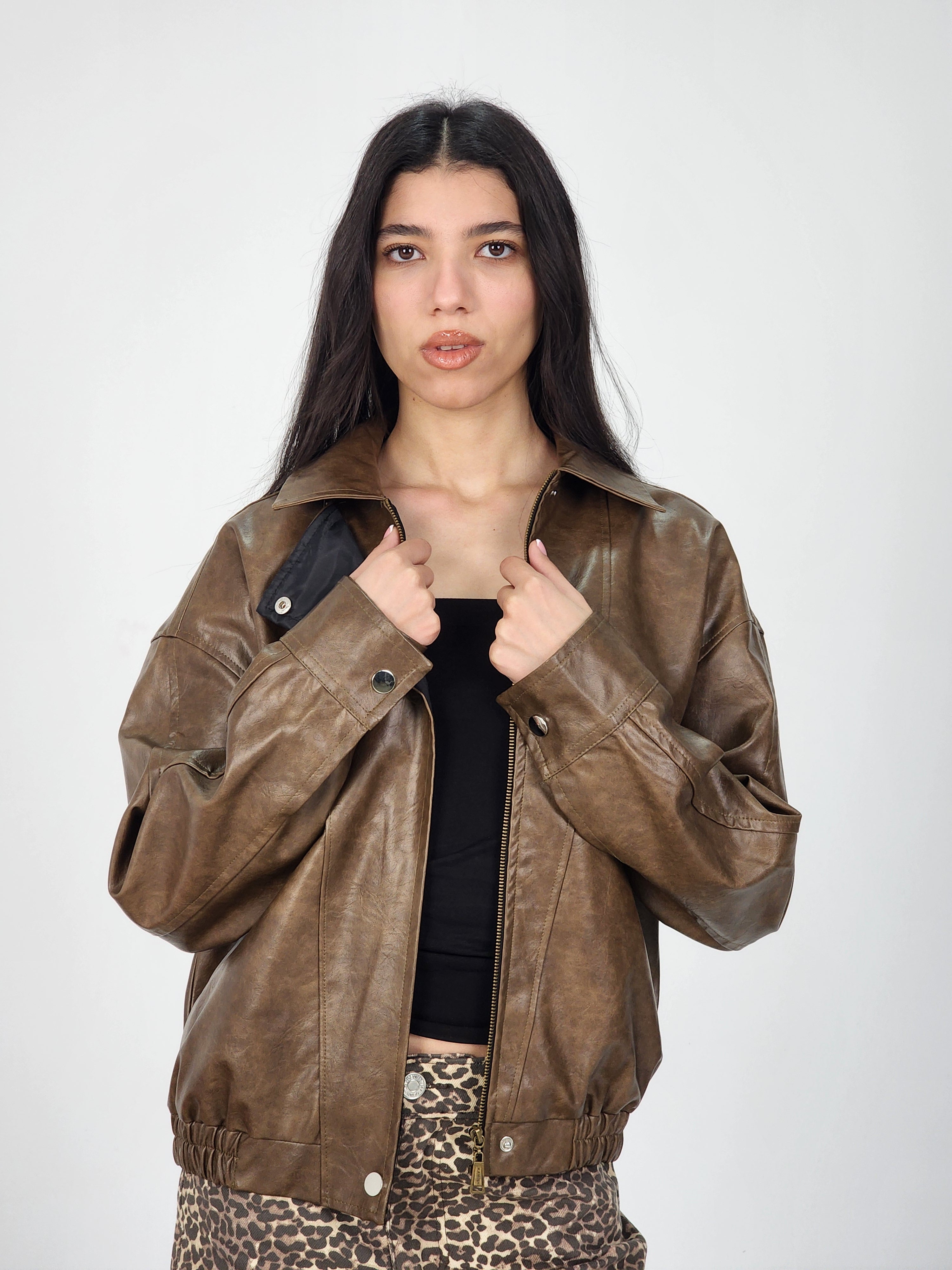 Over-Sized Leather Jacket