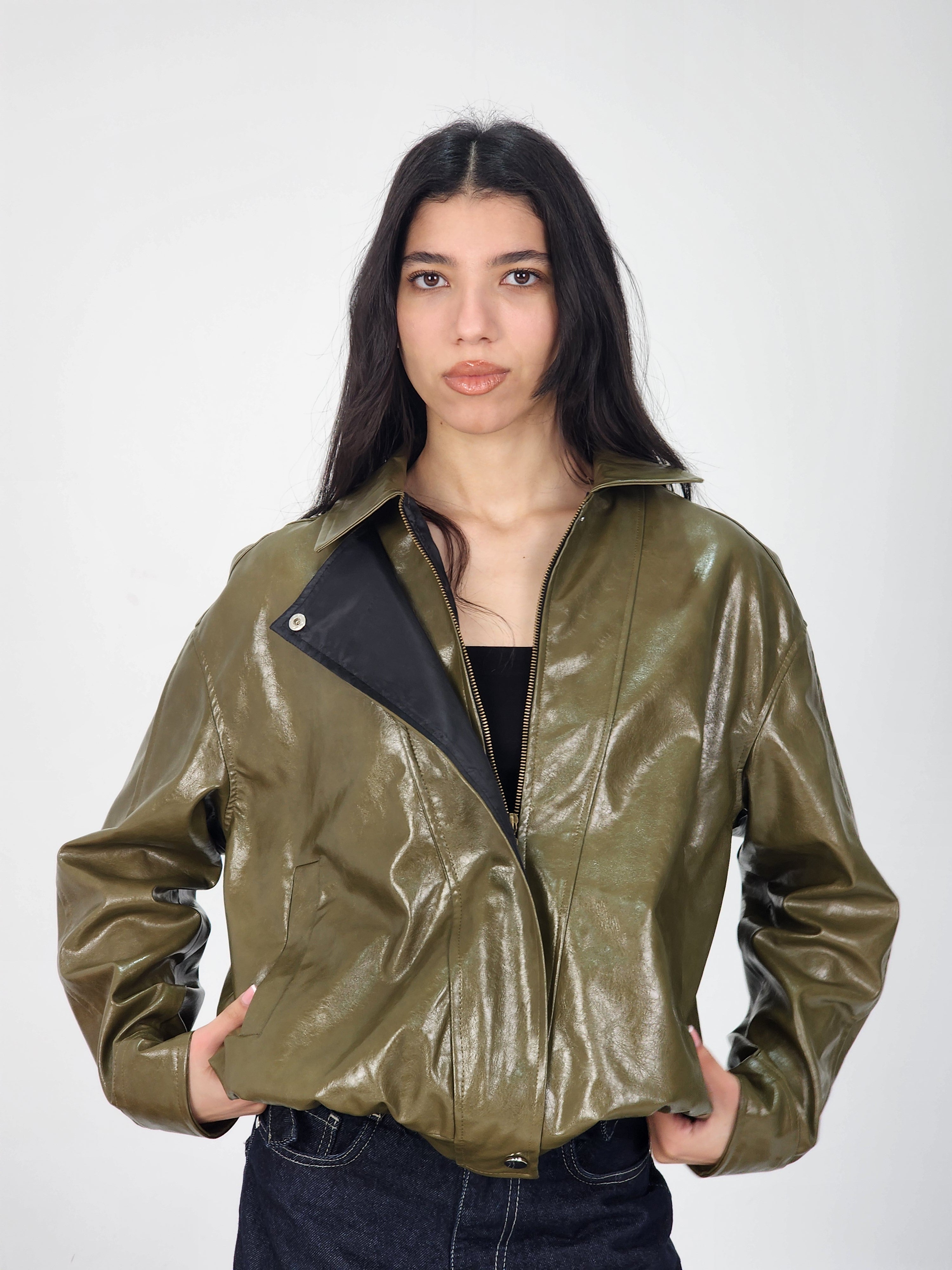 Over-Sized Leather Jacket