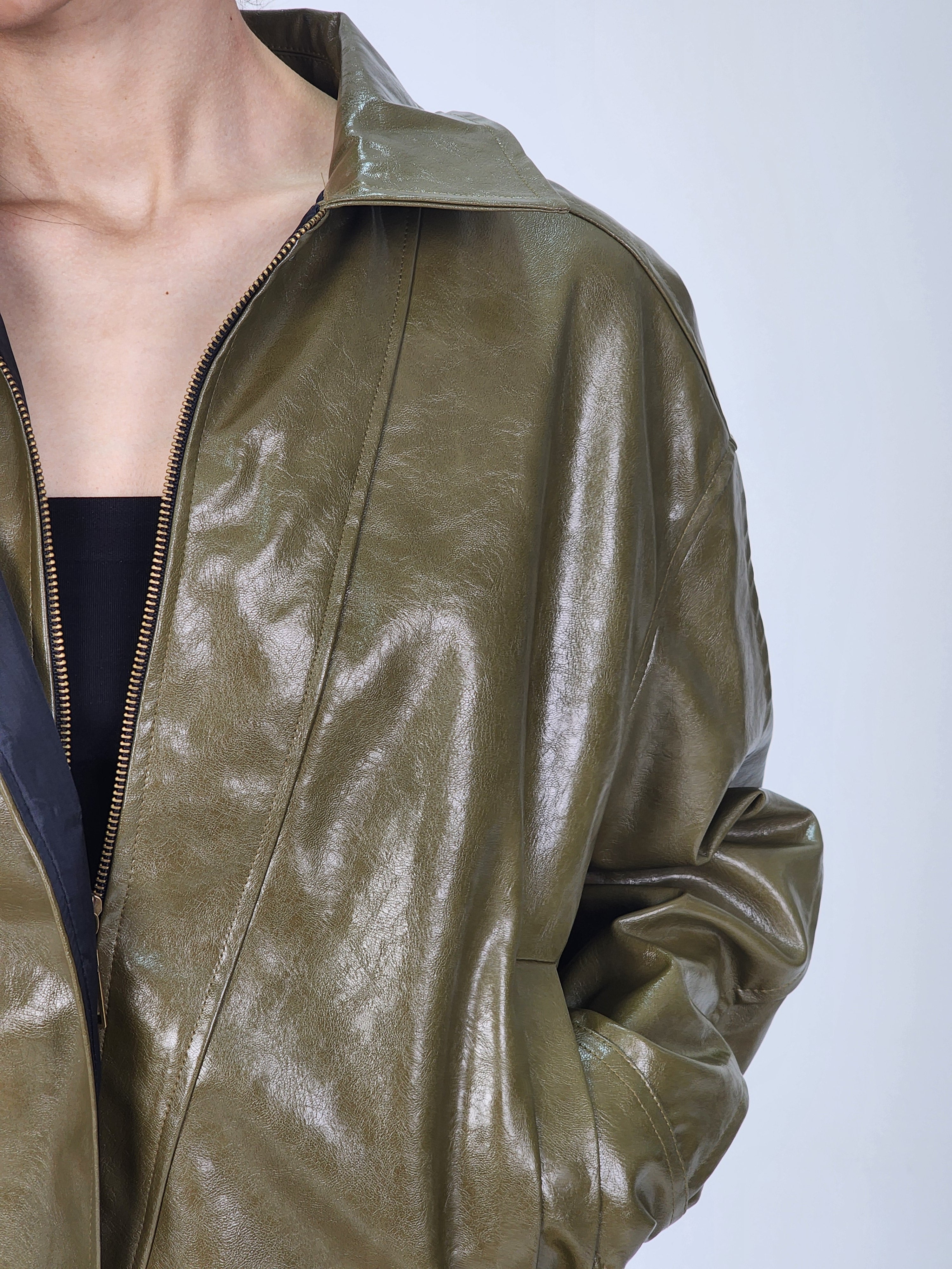 Over-Sized Leather Jacket