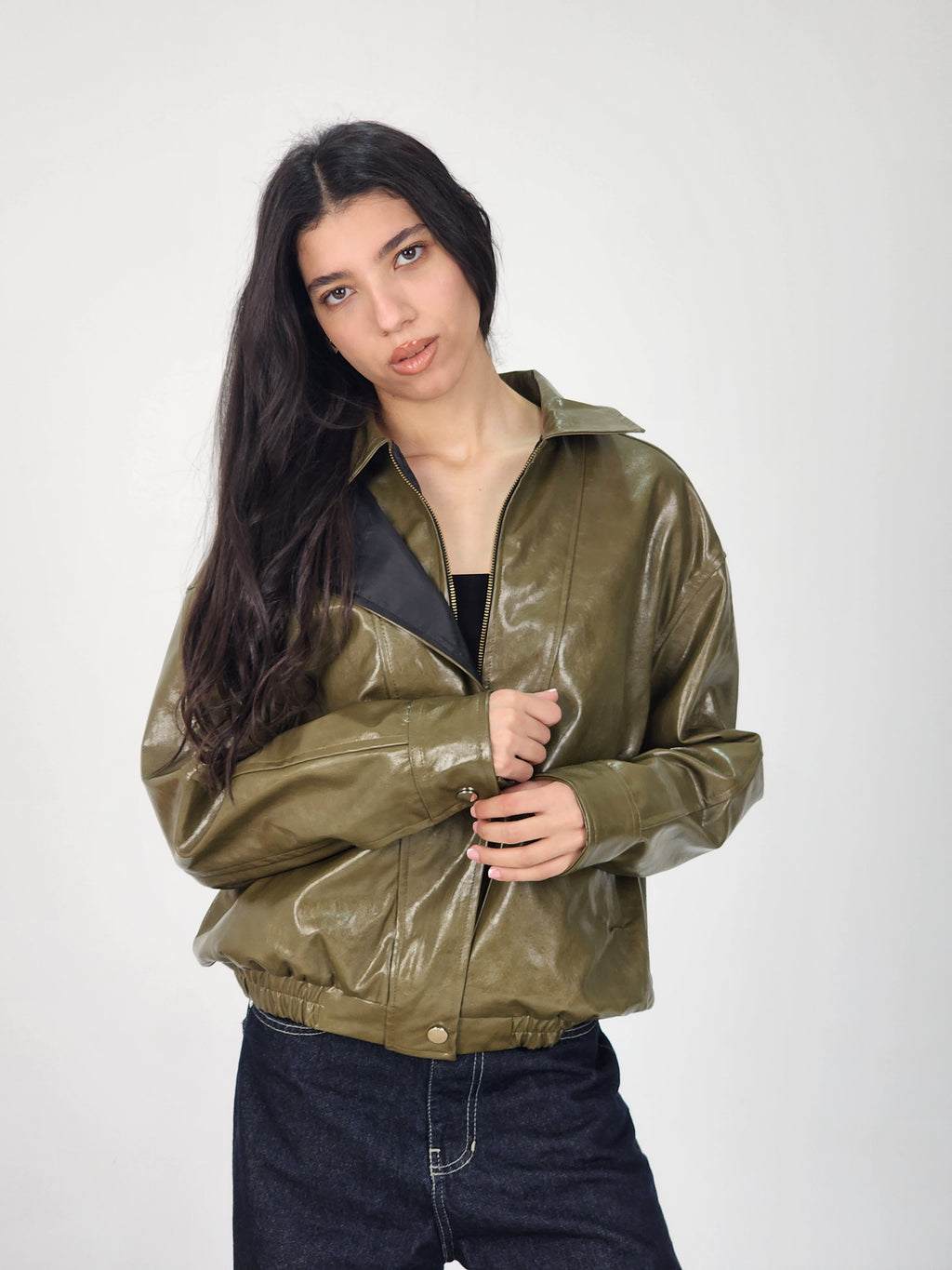 Over-Sized Leather Jacket