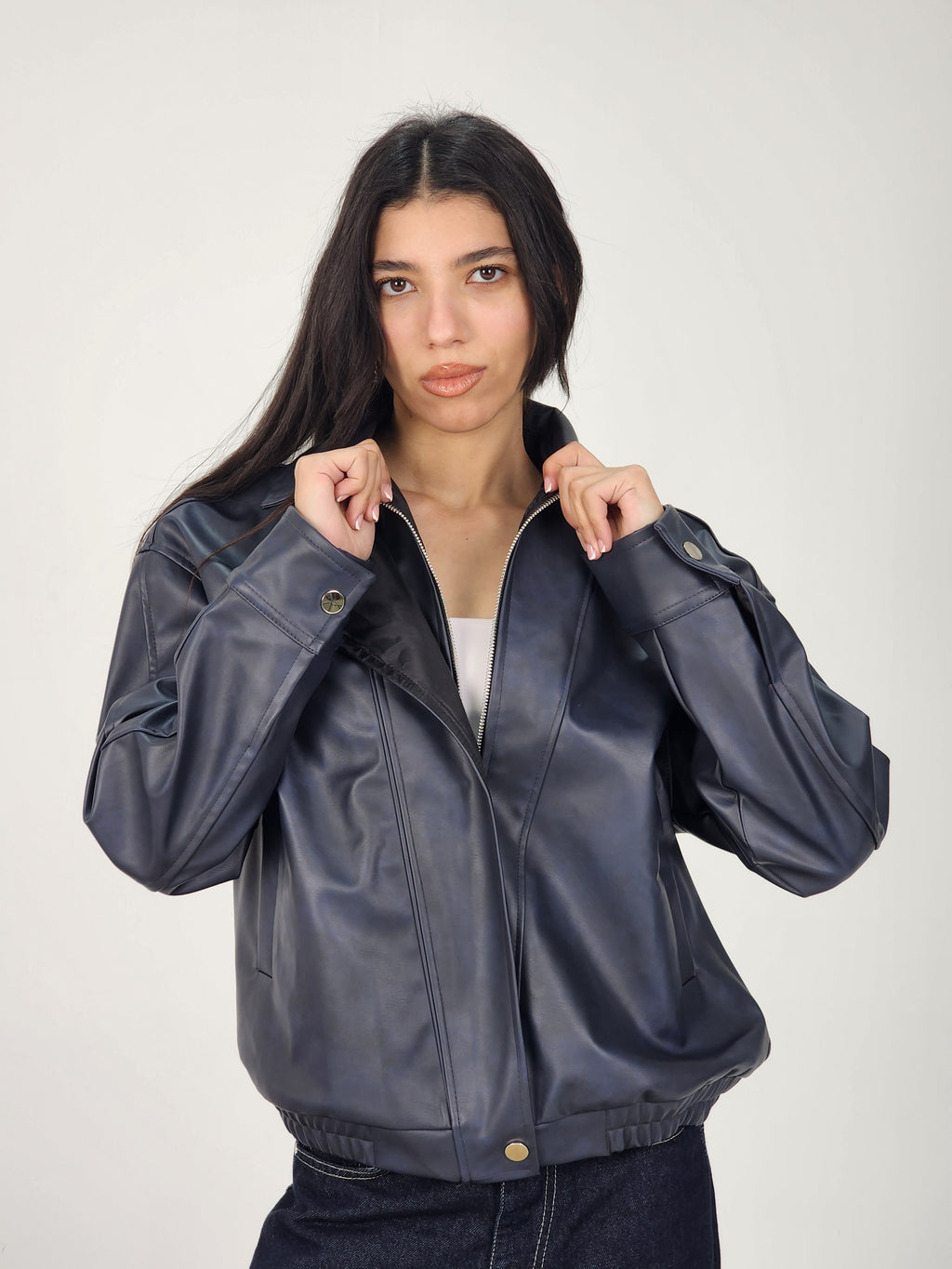 Over-Sized Leather Jacket
