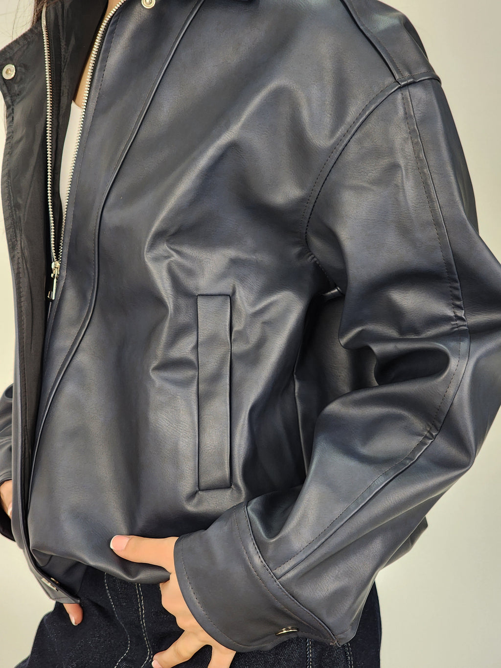 Over-Sized Leather Jacket