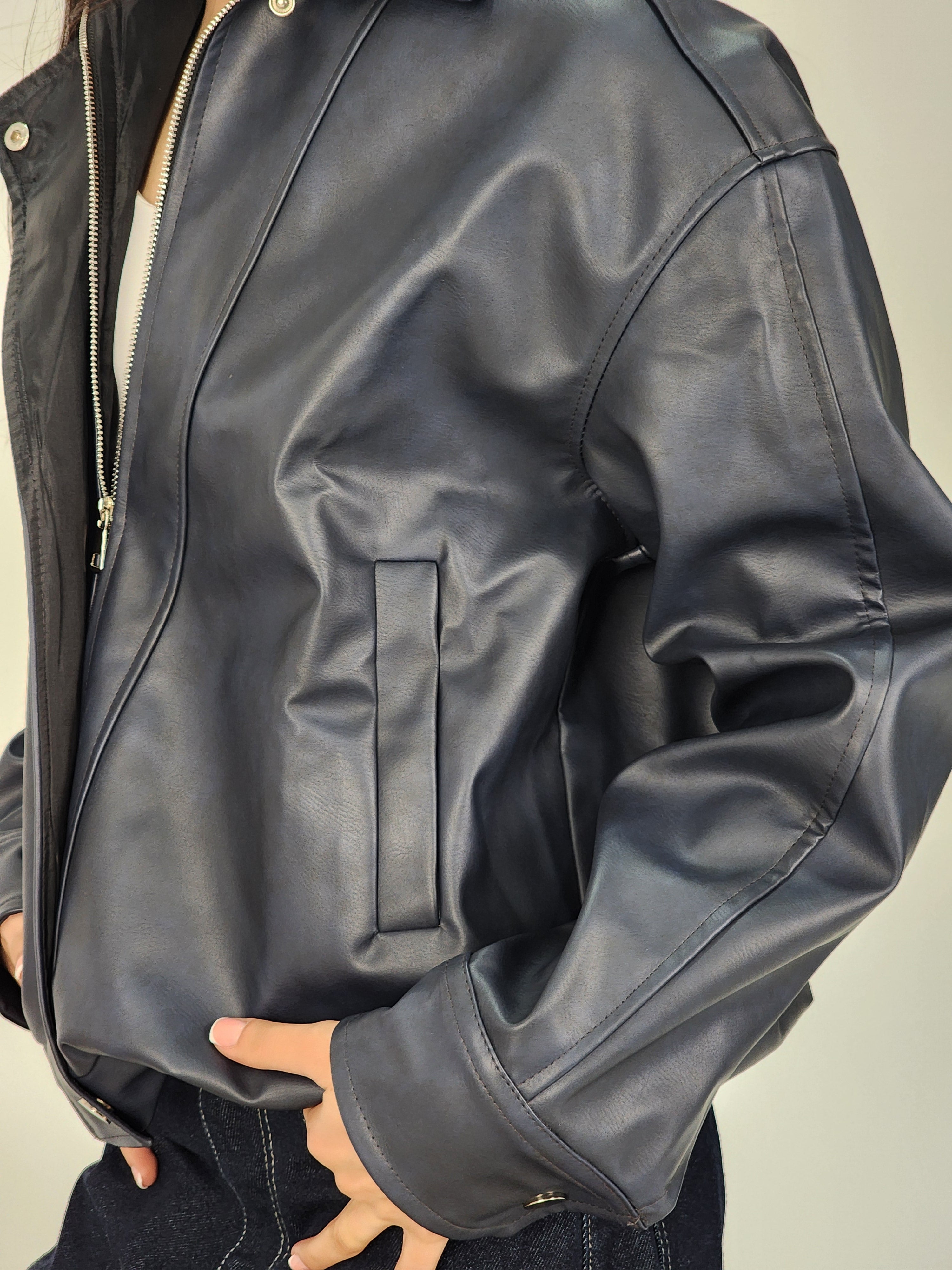 Over-Sized Leather Jacket