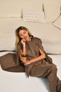The Chocolate Suede Cape Set